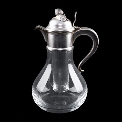 Caraffa da Bibita in Vetro Trasparente e Argento