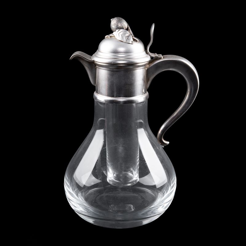 Caraffa da Bibita in Vetro Trasparente e Argento