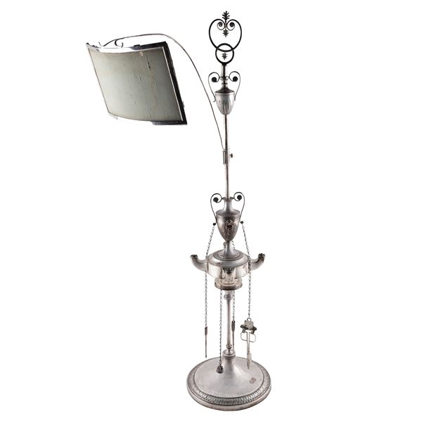Large silver oil lamp