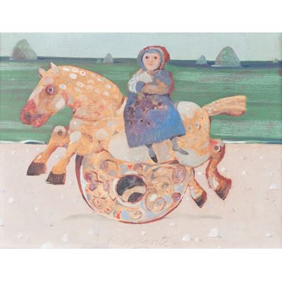 Un cavallo a dondolo