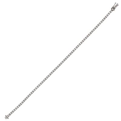 Bracciale tennis in oro bianco 18 kt con diamanti, taglio brillante