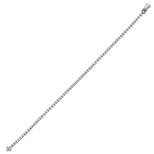 18kt white gold and diamonds tennis bracelet