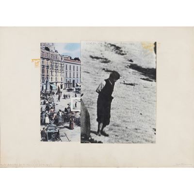 Tavolo didascalico per la liberazione del tempo/5 (fotocollage su carta)
