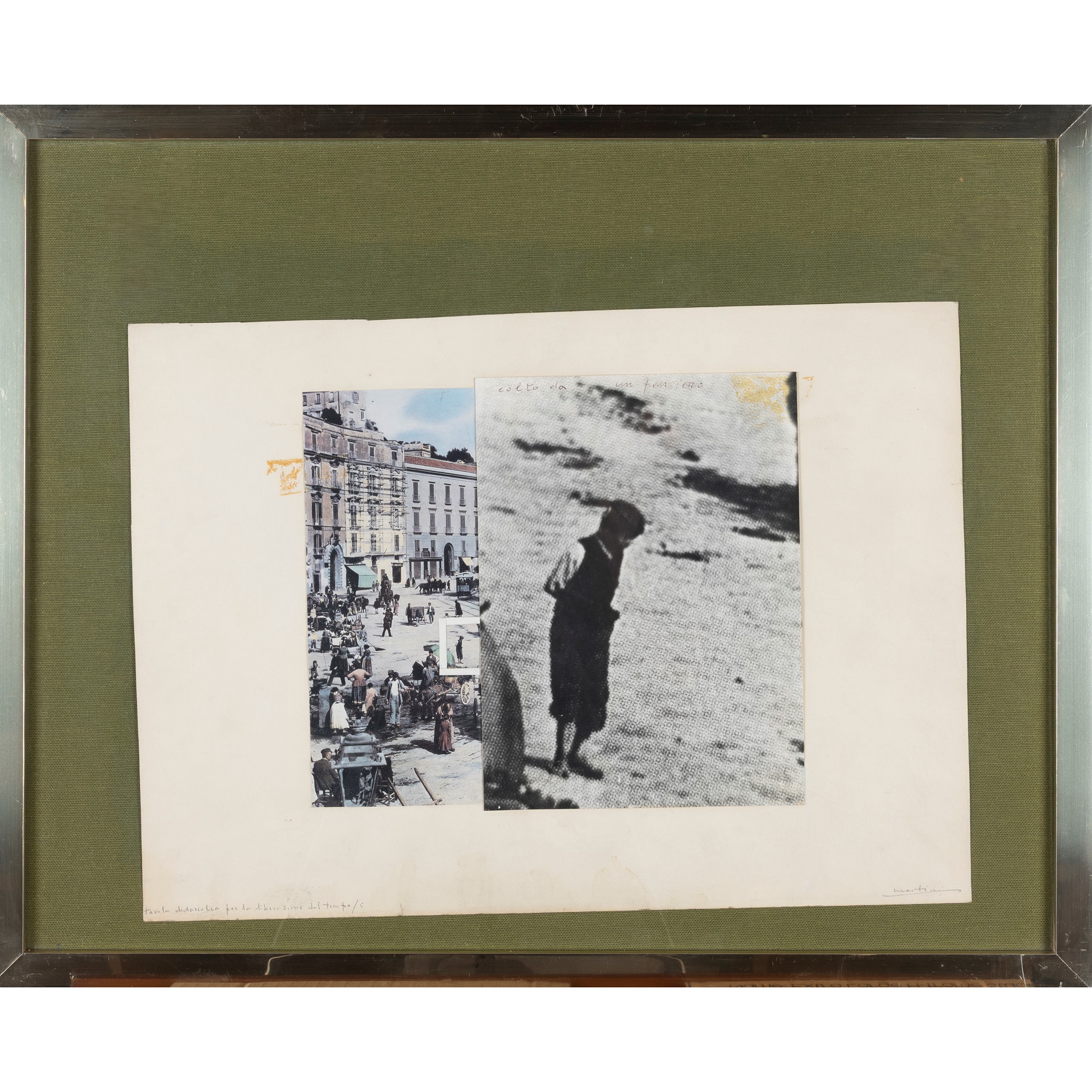 Stelio Maria Martini - Tavolo didascalico per la liberazione del tempo/5 (fotocollage su carta)