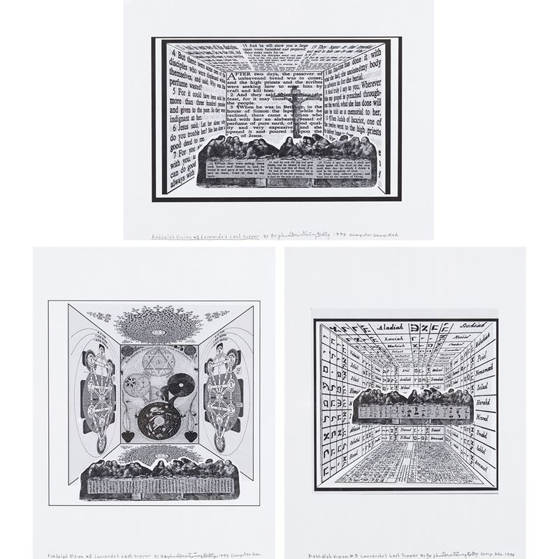 Raphael Montanez Ortiz - Kabbalah Vision – Elaborazioni digitali su carta (Leonardo's Last Supper...