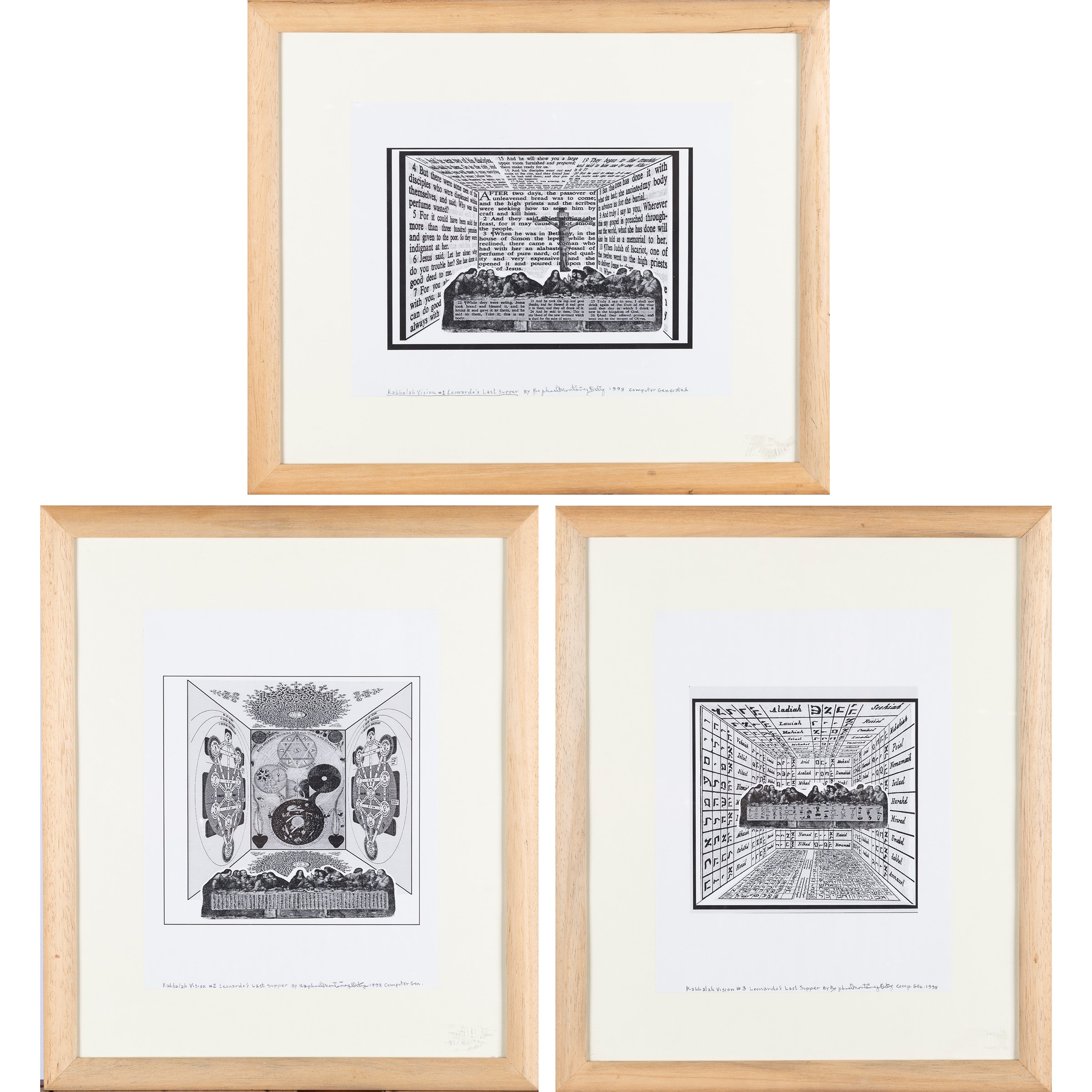 Raphael Montanez Ortiz - Kabbalah Vision – Elaborazioni digitali su carta (Leonardo's Last Supper...