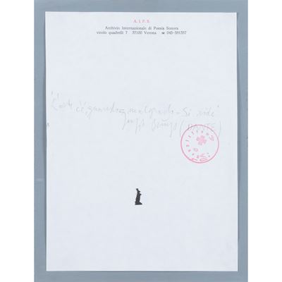 Studio grafico con matita e collage su carta intestata dell’A.I.P.S. di Verona