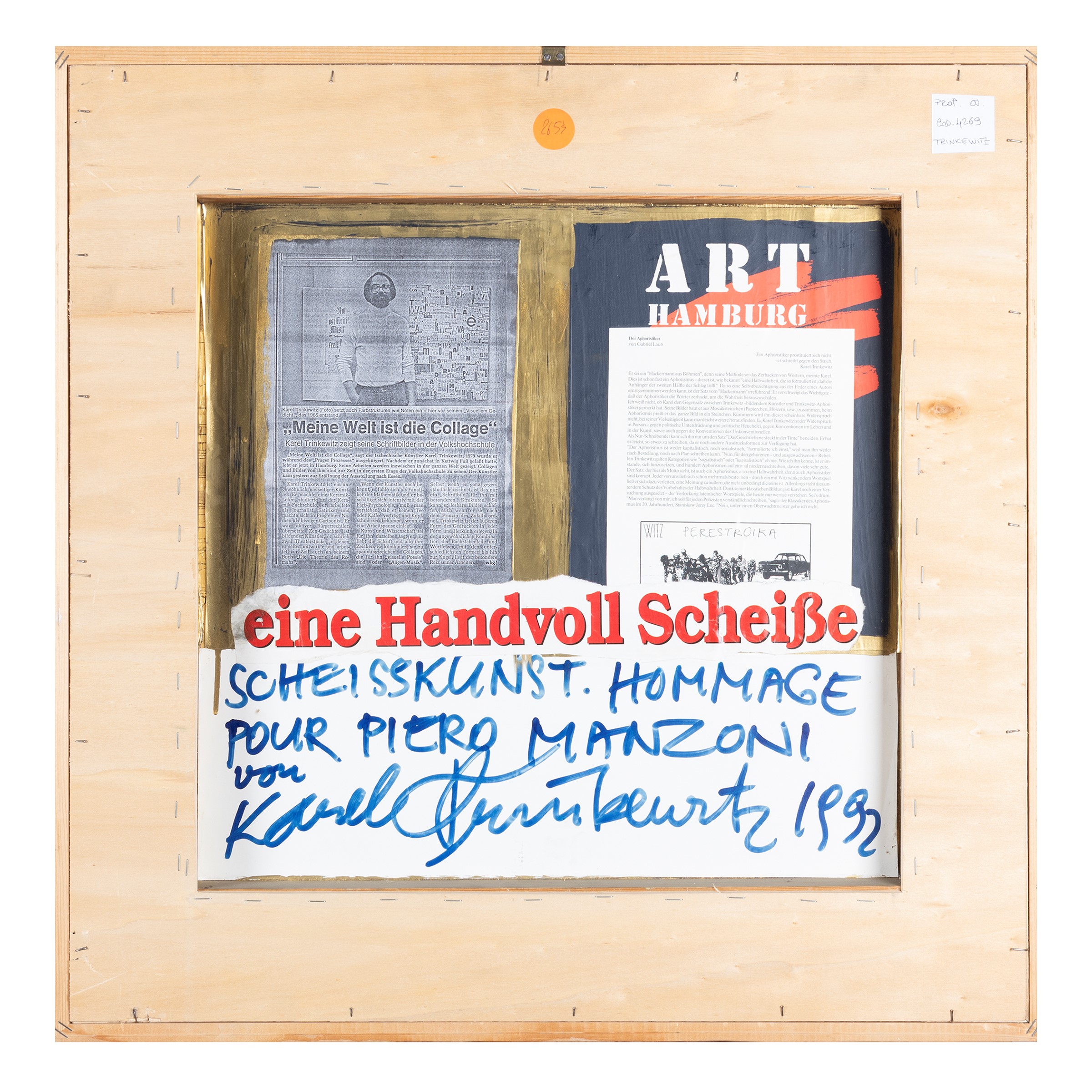 Karel Trinkewitz - "scheisskunst Hommage Pour Piero Manzoni"