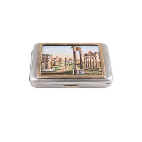 Silver, yellow gold and micromosaic snuffbox
