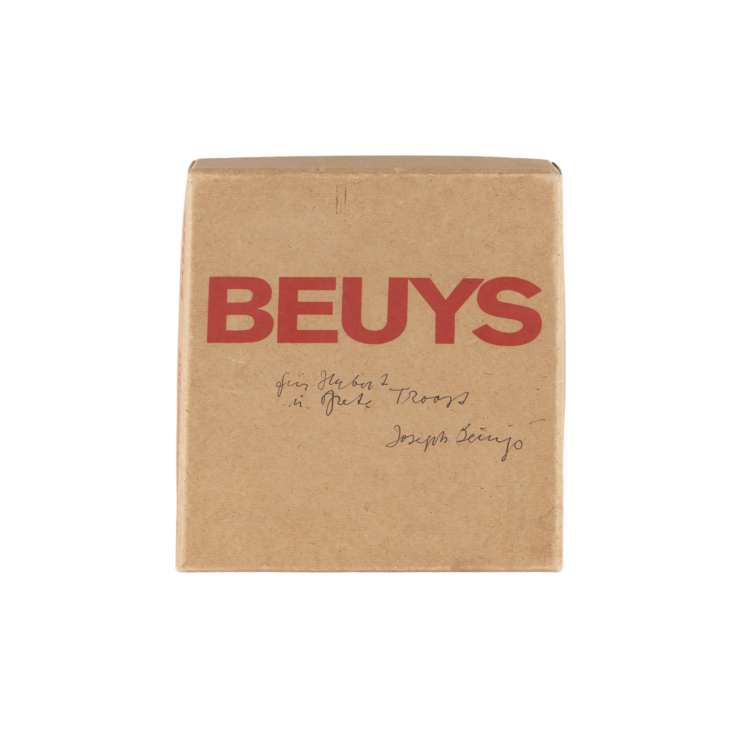 Joseph Beuys - Scatola contenente ephemera con iscrizione e firma sul coperchio