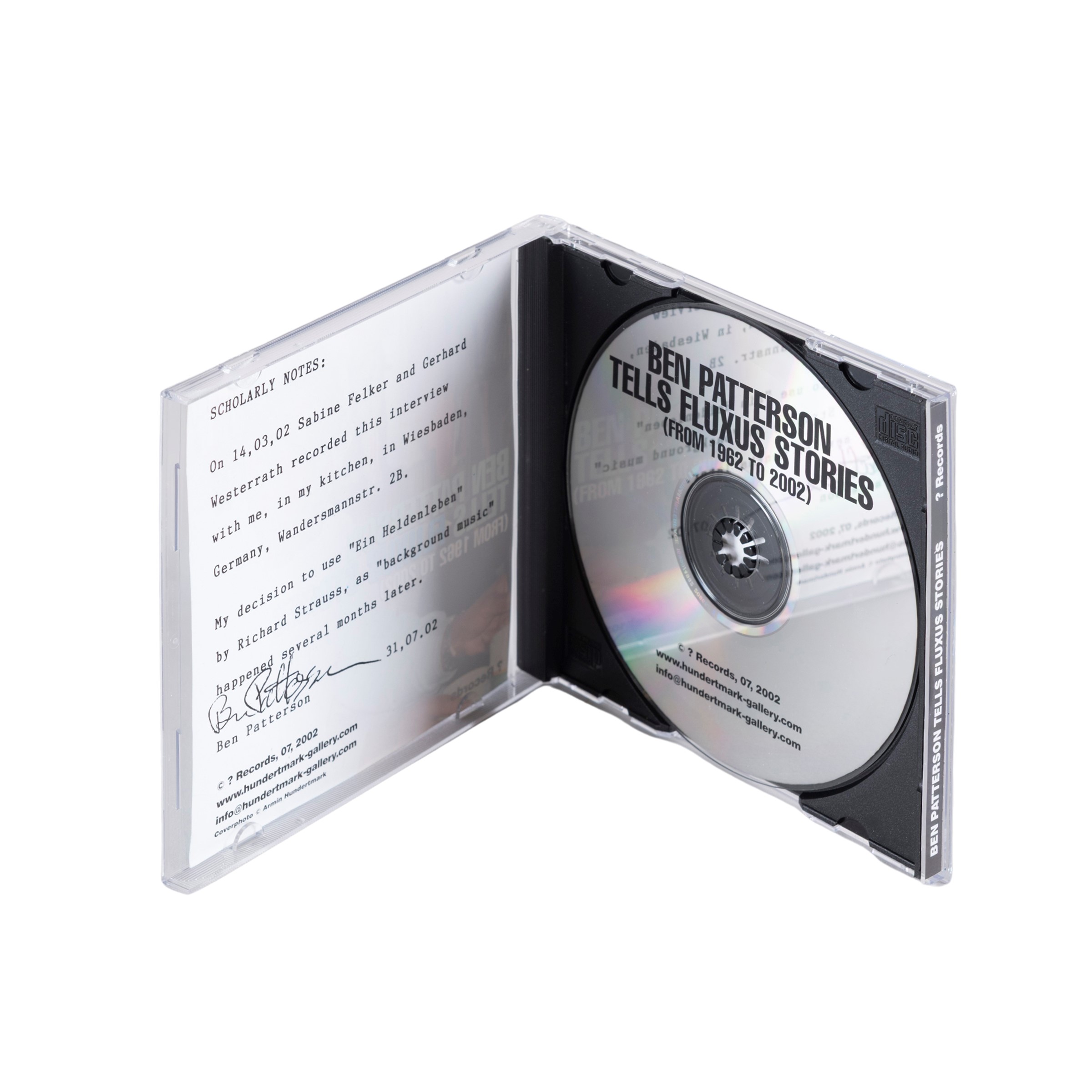 Ben Patterson tells Fluxus Stories (from 1962 to 2002) (compact disc), 2002