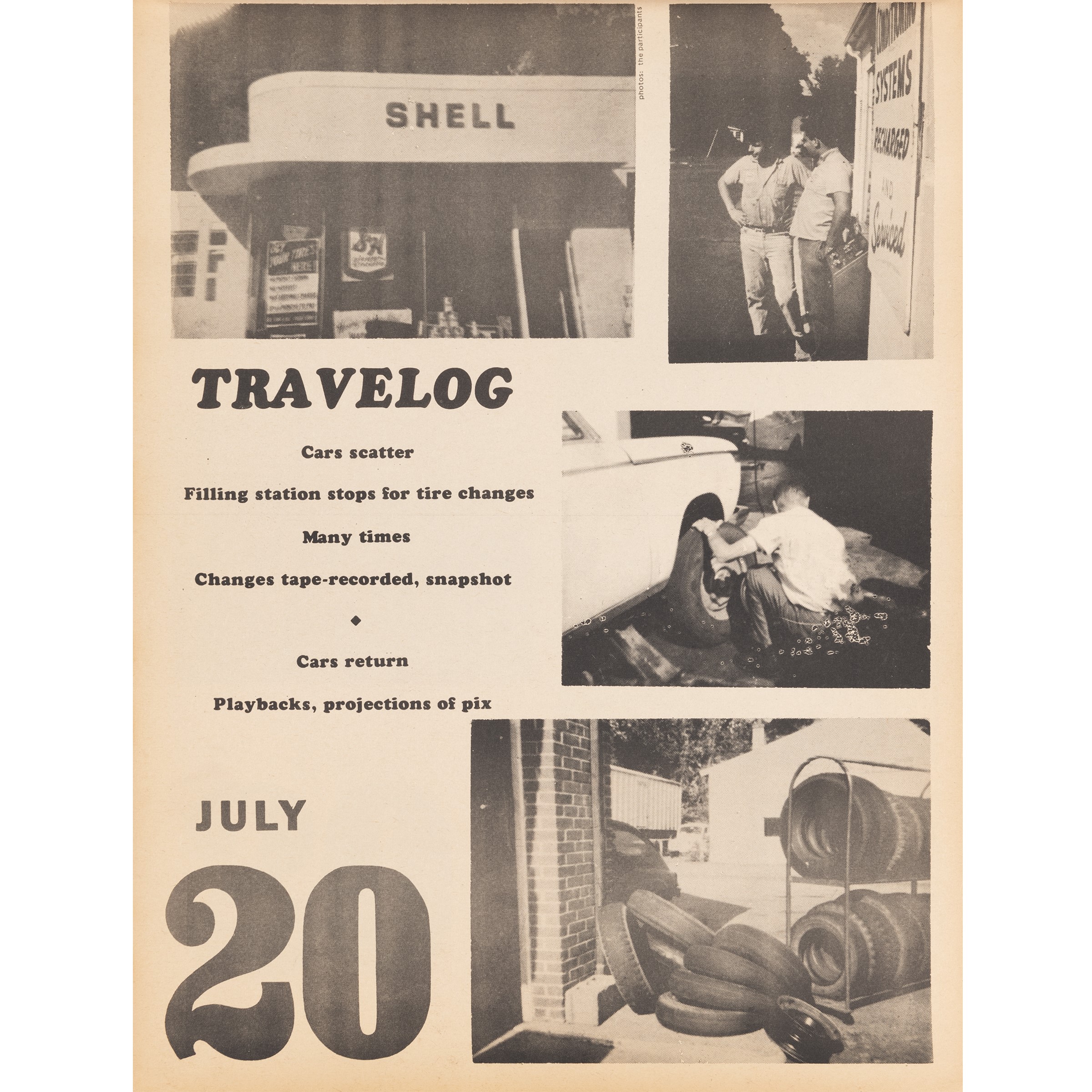Allan Kaprow - Days off – A Calendar of happenings, stampa su carta, 1970