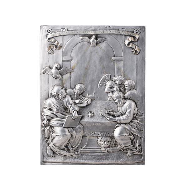 Silver devotional plaque