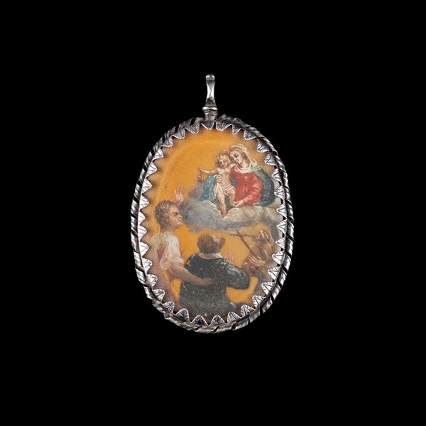 Crystal and silver devotional plaque