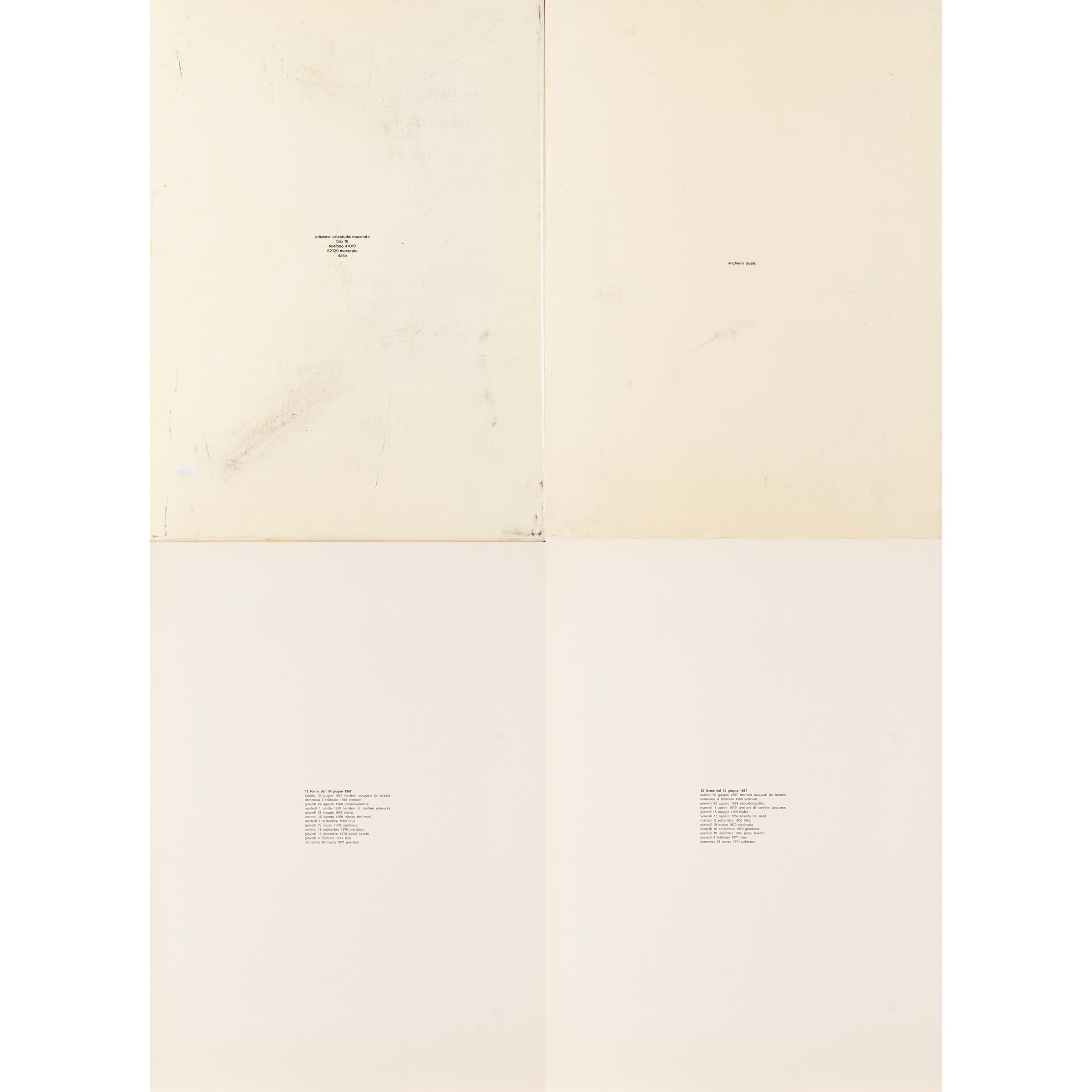 Alighiero Boetti - "dodici Forme dal 12 Giugno 1967"