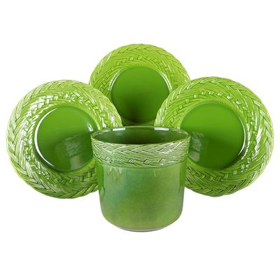 Este Ceramiche, Set in Ceramica Smaltata Verde