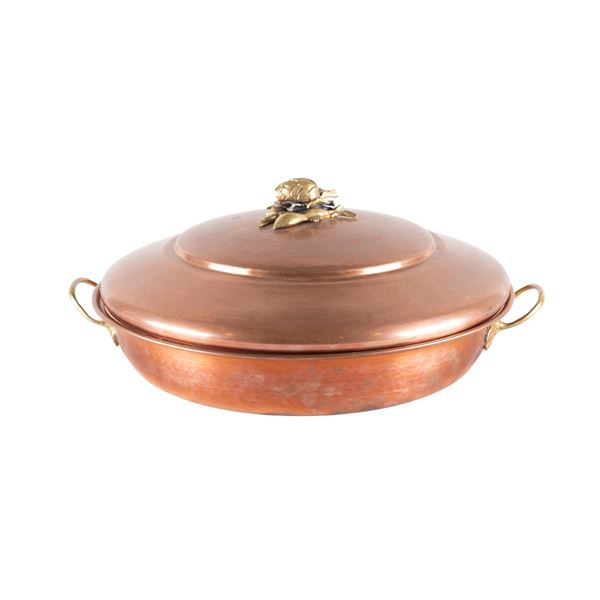 Large copper and brass pot