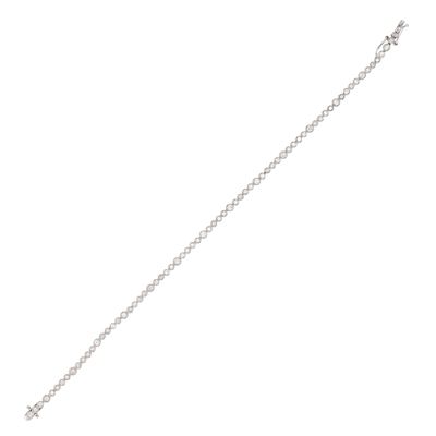 Bracciale tennis in oro bianco 18 kt con diamanti, taglio brillante
