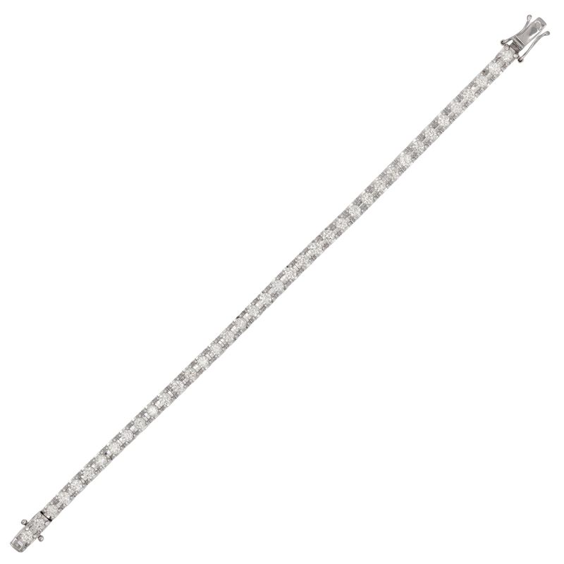 Bracciale Tennis in Oro Bianco 9kt e Diamanti