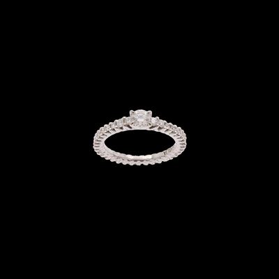 Anello Fede in Oro Bianco 18kt Centrata da un Diamante