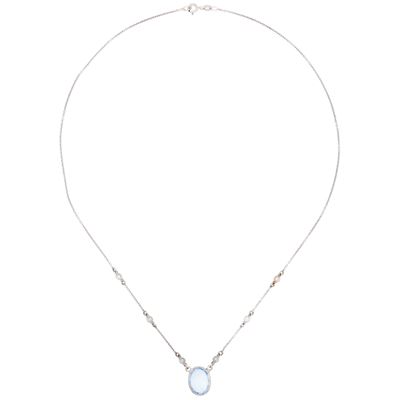 Girocollo in Oro Bianco 18kt Acquamarina e Diamanti