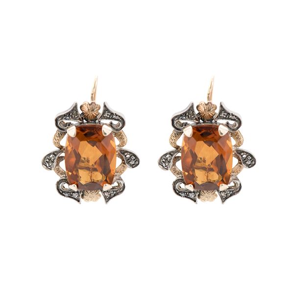 Orecchini a monachina in oro giallo 9kt e argento
