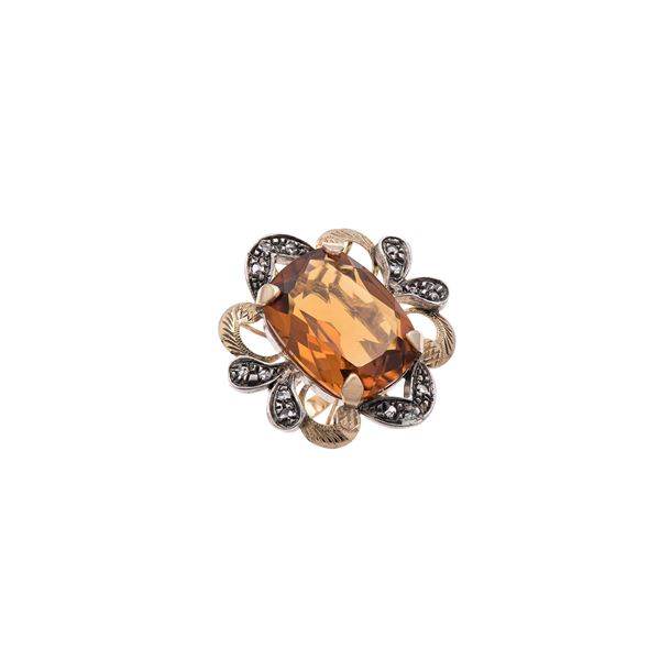 Anello in oro giallo 9kt e argento