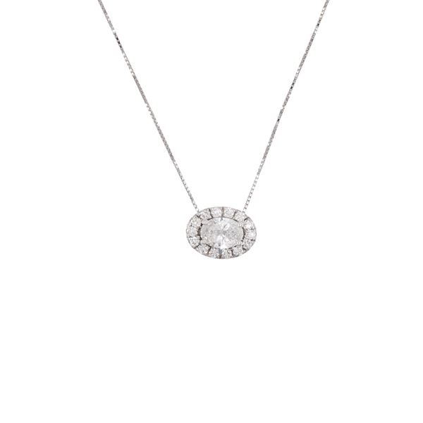 18kt white gold necklace with diamond