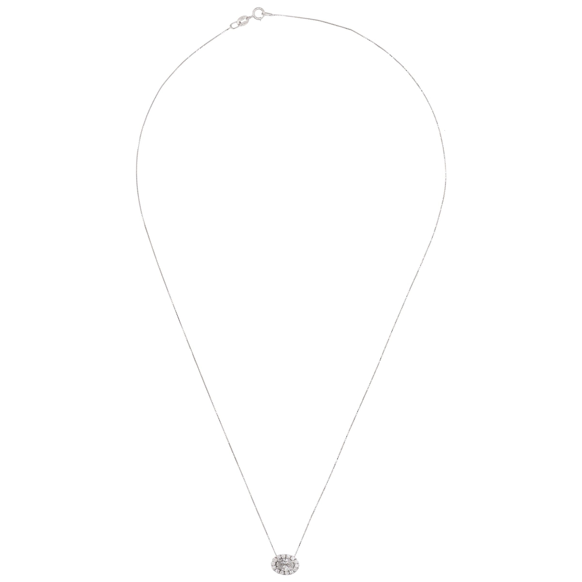 Girocollo in Oro Bianco 18kt con Diamante