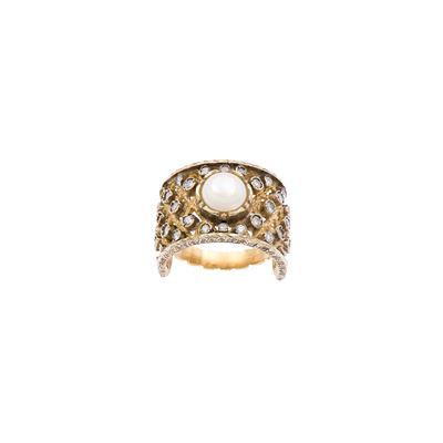 Anello a Fascia in Oro Giallo 18kt e Platino