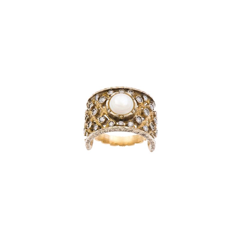 Anello a Fascia in Oro Giallo 18kt e Platino