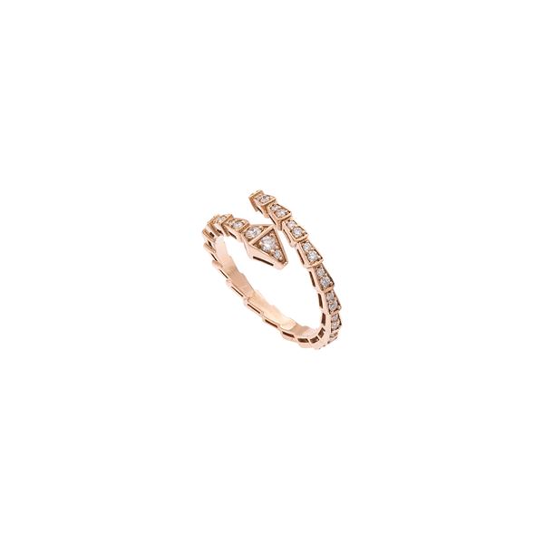 18kt rose gold and diamonds snake ring