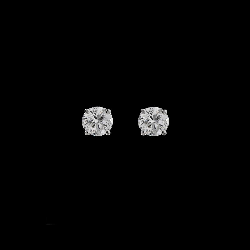 Orecchini a Lobo in Oro Bianco 18kt Due Diamanti