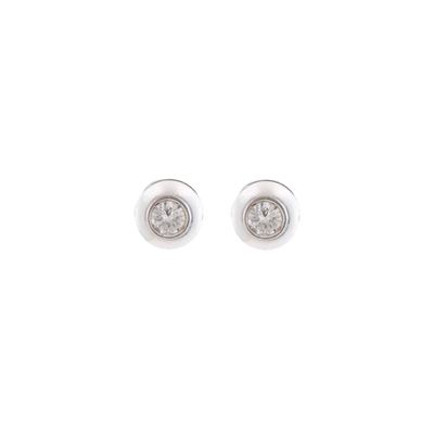Orecchini a lobo in oro bianco 18 kt con diamanti taglio brillante (ca. 0,23 ct ciascuno)