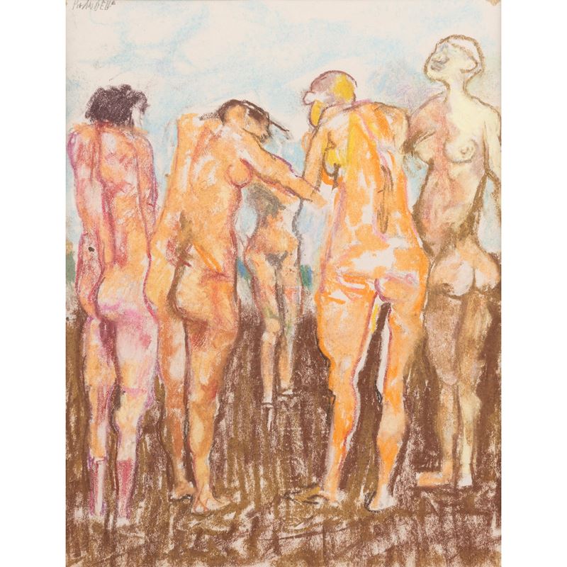 Fausto Pirandello - "bagnanti"