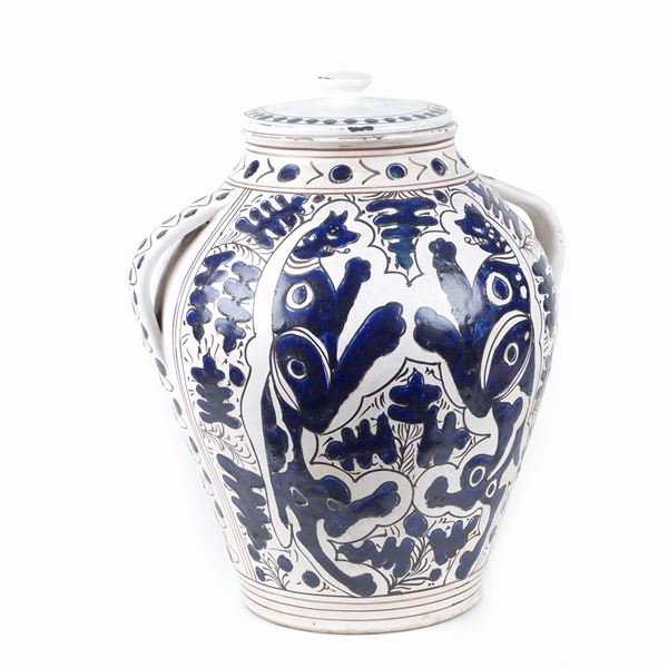 Vaso a zaffera in ceramica smaltata