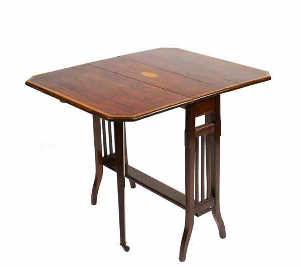 Tavolino a bandelle  (Inghilterra, XIX Sec.)  - Asta ASTA A TEMPO  - Colasanti Casa d'Aste