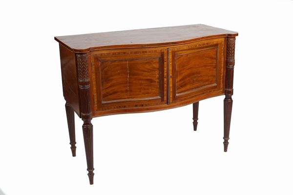 An English ebony marquetry sideboard