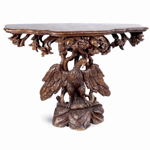 An Italian engraved waltnut console table  (Emilia, 18th century)  - Auction Online Christmas Auction - Colasanti Casa d'Aste