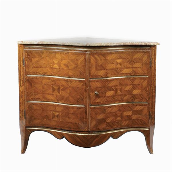 An Italian ebony angle commode