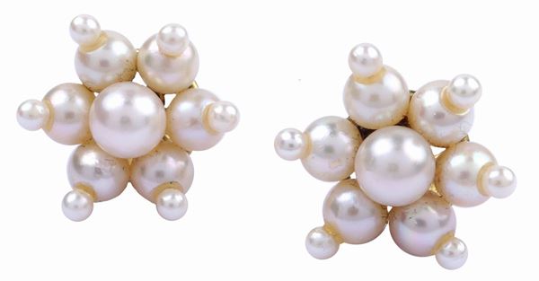 18kt gold and cultured pearls earstuds  - Auction Online Christmas Auction - Colasanti Casa d'Aste