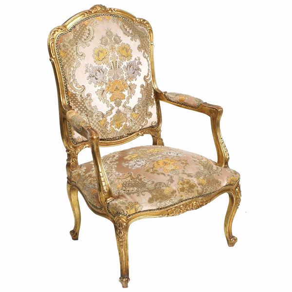 A giltwood armchair  (20th century)  - Auction Online Christmas Auction - Colasanti Casa d'Aste