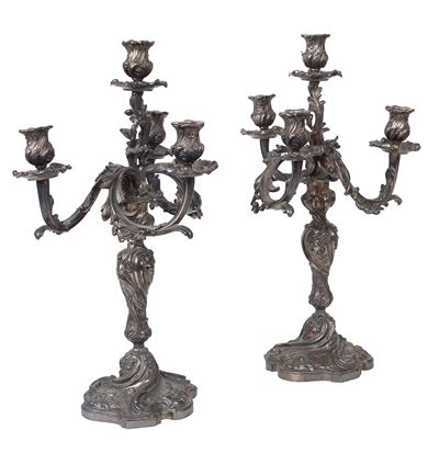 Coppia di Candelabri a Quattro Luci